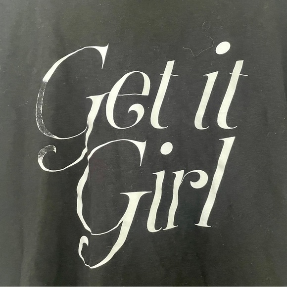 🎯3/$10 Express One Eleven Get It Girl Crewneck Graphic Tee Large Black Cotton - Picture 2 of 6